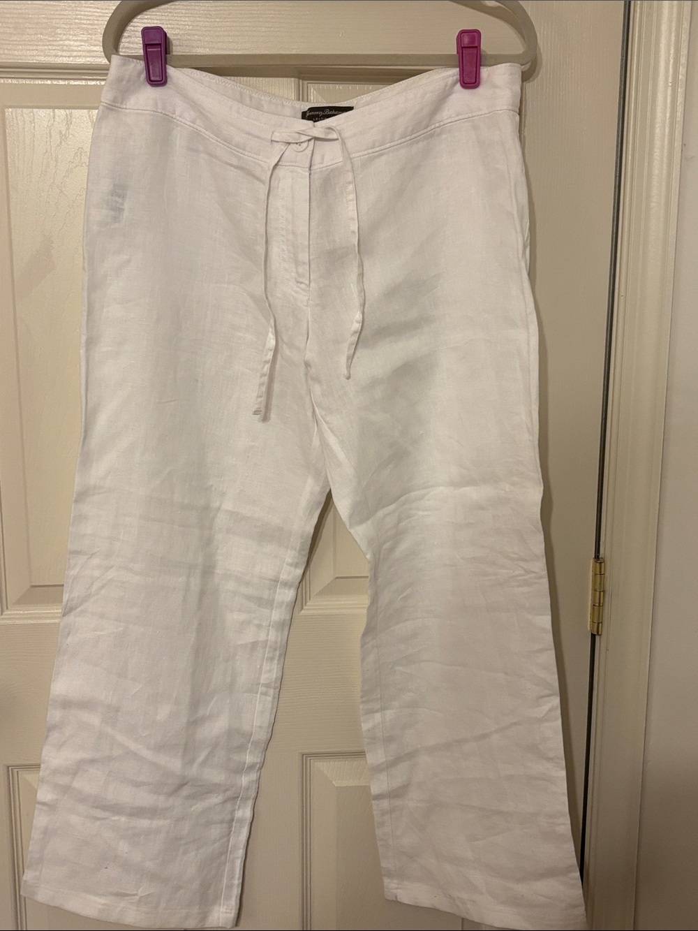 Tommy Bahama White Linen Pants with Tie